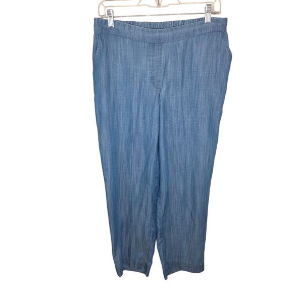 Chico's Chambray Blue Crop Pants Size 00 XS - Picture 1 of 7